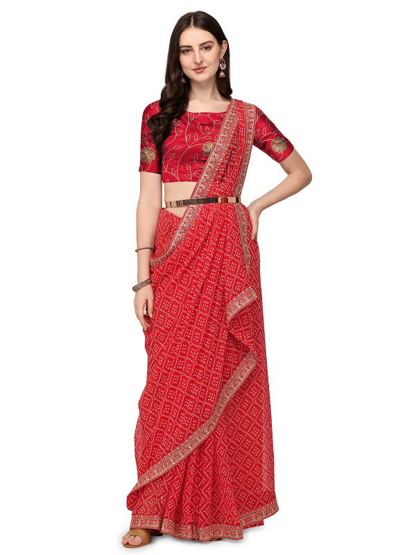 Bandhani 01 Georgette Printed Fancy Ethnic Wear Saree Collection